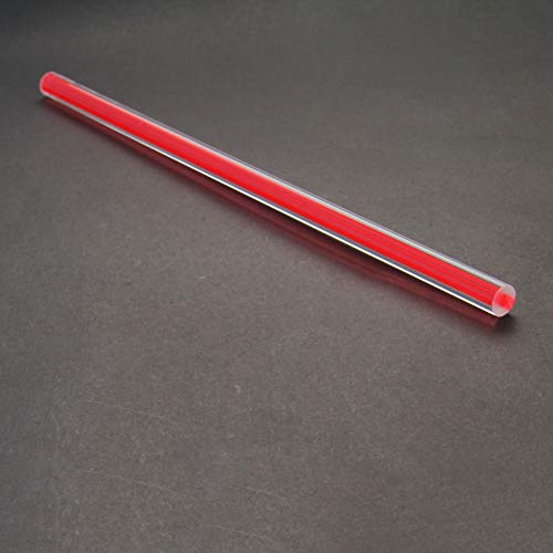 Jutagoss Düz Çizgi Akrilik Çubuk Katı Plastik Bar DIY El Sanatları için 10mm Çap 250mm Uzunluk Kırmızı 2 Adet