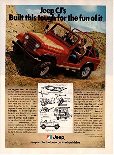 Dergi Baskı İlanı: 1978 Jeep CJ-5, CJ-7, Bunu Eğlenmek İçin Zor Yaptı.Jeep Kitabı 4 Tekerlekten Çekiş Üzerine Yazdı