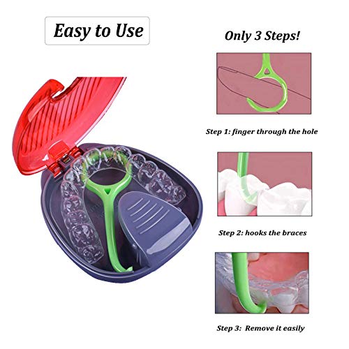Wenplus Görünmez Çıkarılabilir Diş Telleri için 4 Adet Hizalayıcı Temizleme Aracı, Görünmez Diş Telleri Temizleme Kancaları,
