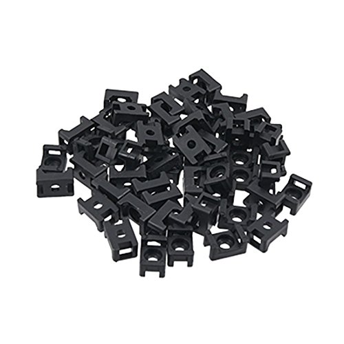 GBSTORE 100 Adet Siyah Plastik 4.5 mm Genişlik Kablo Bağı Taban Eyer Tipi Montaj Tel Tutucu