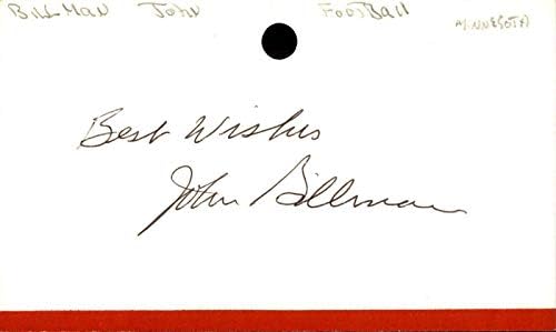 John Billman İmzalı İndeks Kartı 3x5 İmzalı Minnesota'40-' 41 Champs 63312-NFL Kesim İmzaları