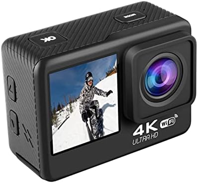 Tecavüz çiçek Mini Kamera, 2.0 İnç Spor Kamera Akıllı Yüksek Çözünürlüklü Çift Ekran 4K Spor DV Açık Su Geçirmez Kamera 128G