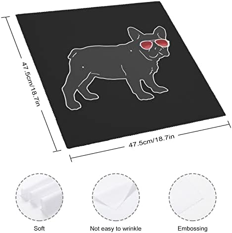 Sevimli Fransız Bulldog Yeniden Kullanılabilir Bez Peçeteler Yumuşak ve Rahat Yemek masası Dekorasyonu