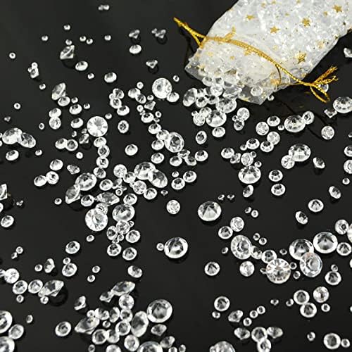 Werıırew 4000 Pcs Çok Boyutu Akrilik Diamonds Bling Temizle Kristaller Rhinestones Sahte Taşlar Masa Saçılma Taşlar Süslemeleri