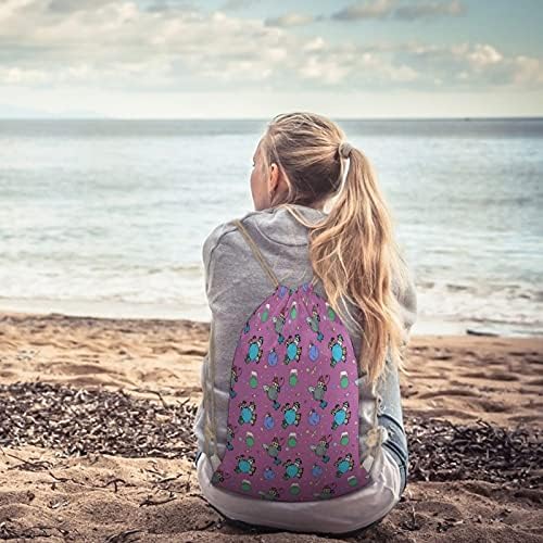 Rahat Kozmik Sevimli Gezegenler Tuval ipli sırt çantası omuzdan askili çanta Rahat Sırt Çantası Spor Yoga Seyahat Plaj Okul 30x40