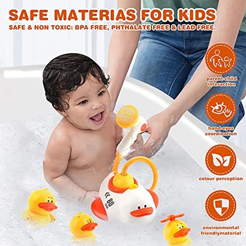 Dwi Dowellin Bebek Banyo Oyuncakları Bebekler için, Ördek Elektrikli Duş Püskürtücü banyo Oyuncakları ile 3 Ördekler Su Sprey