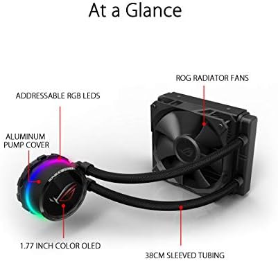 ASUS ROG Ryuo 120 OLED Ekranlı ve Aura Senkronizasyonlu İşlemci Soğutucusu-Siyah