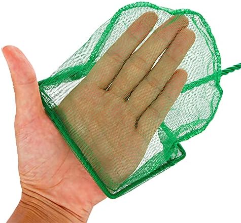 DQITJ 4 Pcs akvaryum balık ağı, Hızlı Yakalamak Örgü Naylon balık Ağları ile Plastik Kolu, 4-inç (Yeşil)