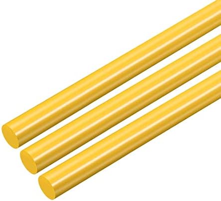 KFıdFran 3 adet Plastik Yuvarlak Çubuk 1/4 inç Dia 20 inç Uzunluk Sarı (POM) Polioksimetilen Çubuklar Mühendislik Plastik Yuvarlak