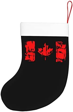 UPSHİRTPU Kanada Bayrağı Kanada Merry Christmas Çorap Çorap Tedavi Kılıfı Şeker hediye keseleri Süsler Tatil Noel Noel Baba Şapkaları
