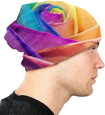 MWQBTEE Gül Yetişkin Unisex Hımbıl Örgü Şapka Rahat Unisex Moda Sıcak Şapka