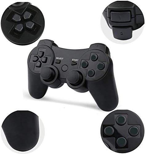 PS3 Uzaktan Gamepad Joystick için Molgegk Kablosuz Kontrolörleri Değiştirme (Siyah ve Siyah)