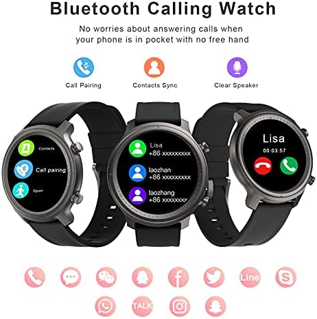 Bluetooth Çağrı Smartwatch Erkekler için Spor Izci Izle Kalp Hızı ve Uyku Monitör ile IP67 Su Geçirmez Etkinlik Izci Pedometre