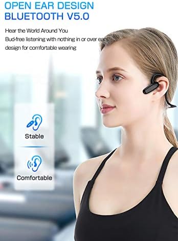 Açık Kulak Kablosuz Kemik İletimli Kulaklıklar, Bluetooth 5.0 Kablosuz Kulaklıklar, Yüksek Ses Kalitesi, Koşu Yürüyüşü Sürüş
