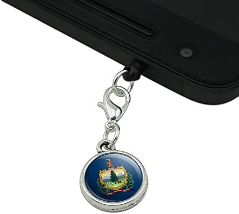 Vermont eyalet bayrağı cep telefonu kulaklık jakı çekicilik iPhone iPod Galaxy için uygun