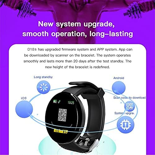 çocuklar için hhscute Akıllı Saat, Android için Dijital Saat 1.44 inç Ekran Push Mesajı Su Geçirmez Uyku Tracker (Siyah)