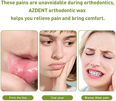 AZDENT Diş Balmumu Ağız Bakımı Ortodonti Diş Telleri için Balmumu Diş Eti Tahrişi (5'li paket)
