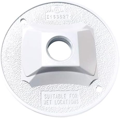 Sigma Electric, Beyaz 14381WH 1/2-İnç 1 Delikli Yuvarlak Lamba Tutucu Kapağı