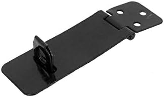 X-DREE 68mm Uzunluk Kapı Kapı Emniyet Asma Kilit Metal Hasp Zımba Mandalı Siyah (68mm de boyuna de la puerta de la puerta de