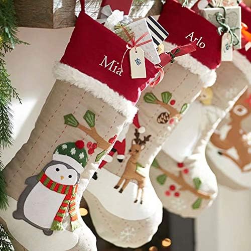 MTPLUM Kişiselleştirilmiş Noel Santa Çorap Özelleştirilmiş Adı Alfabe Mektubu Logo Noel Partisi Ev Dekorasyonu Hediyeler ıçin