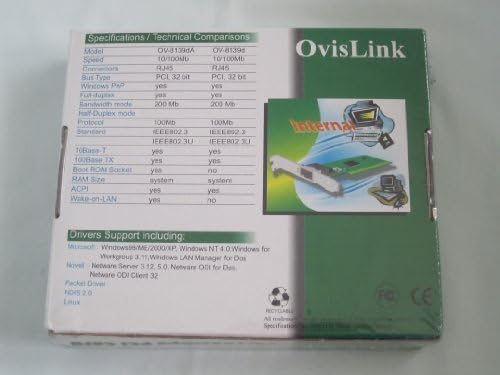 OvisLink OV-8139D-10 / 100mbps Dahili PCI Ethernet Kartı